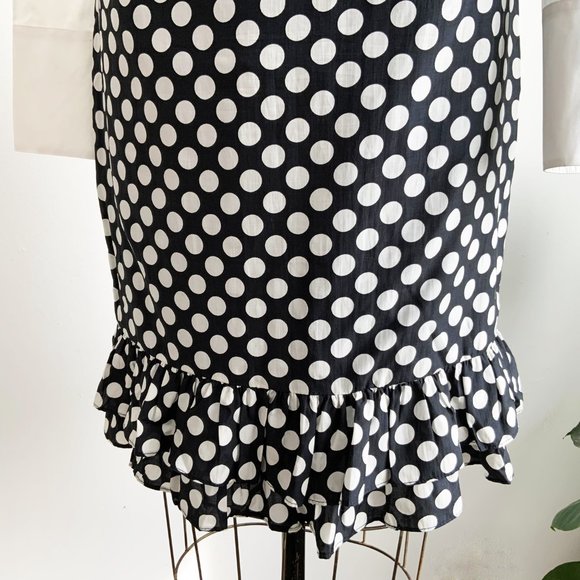 LOUBEN Black and White Dots Skirt with Ruffled Hem  Size 8 - Picture 5 of 6